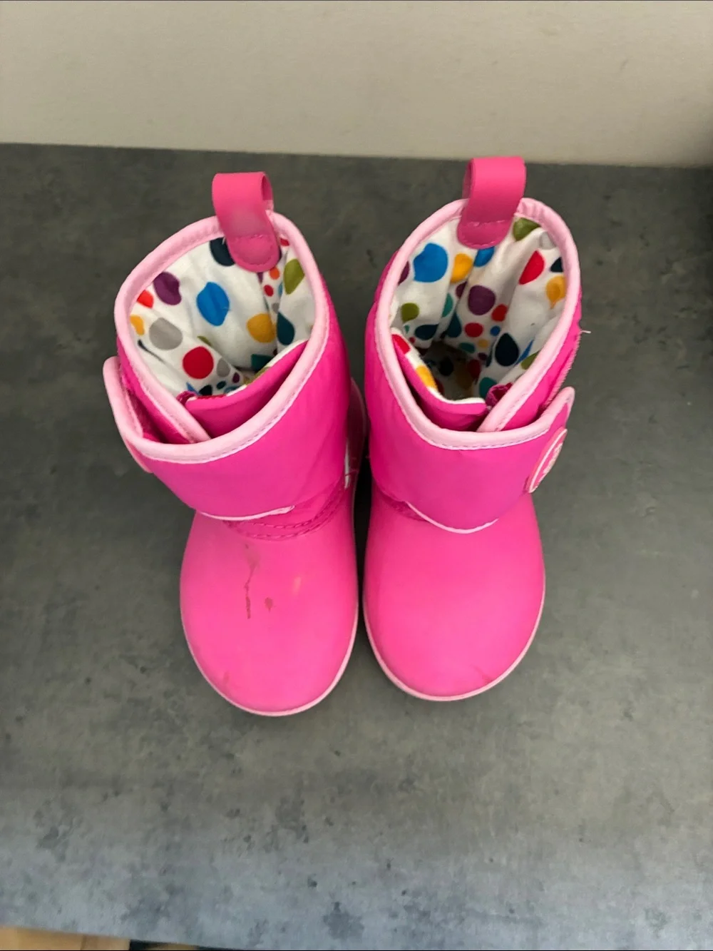 CROCS Kids Bright Pink Hook-and-Loop Winter Boots